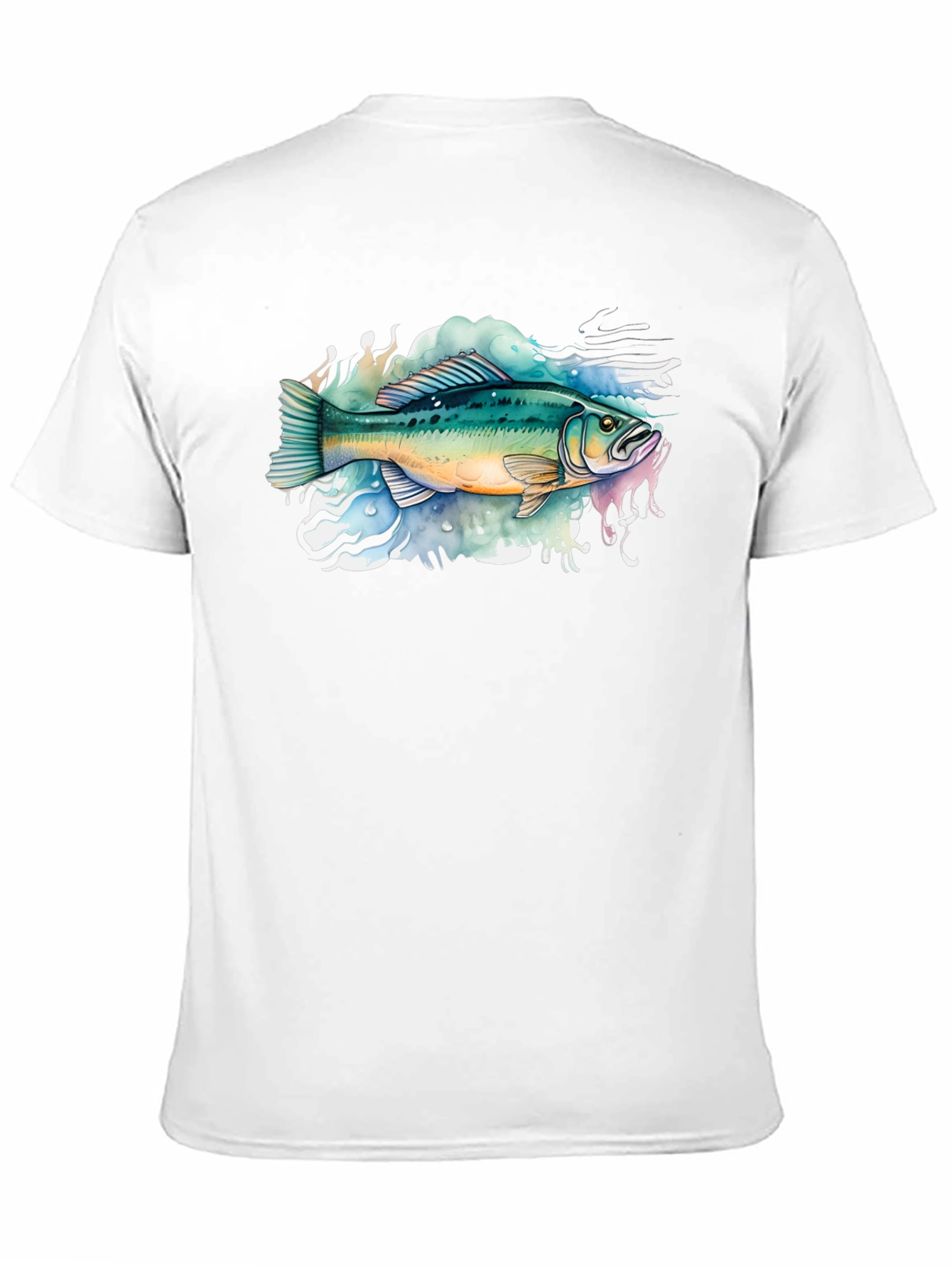 Bass Fish Graphic Tee - Black Cotton T-Shirt