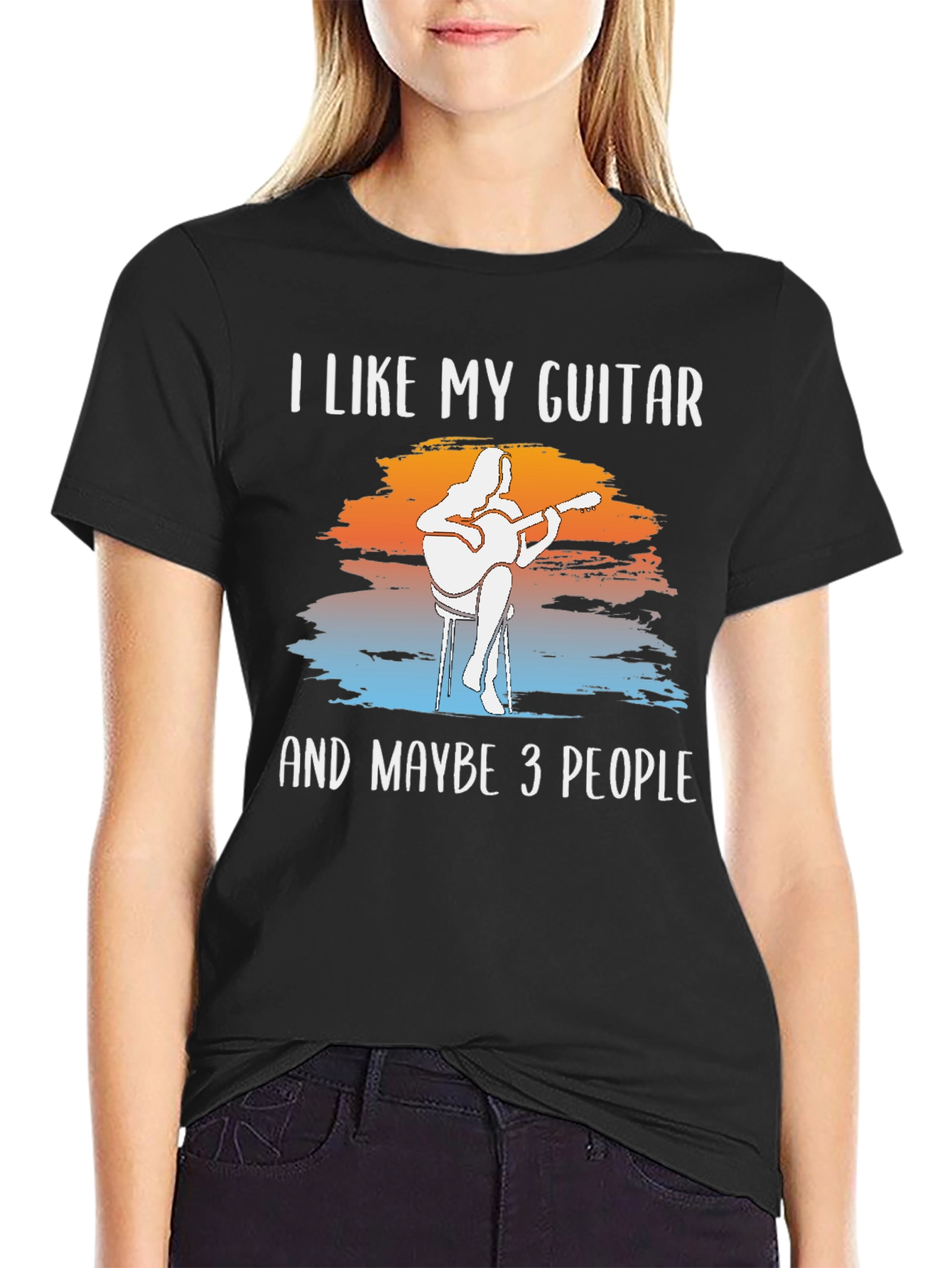 Guitar & People Graphic T-Shirt
