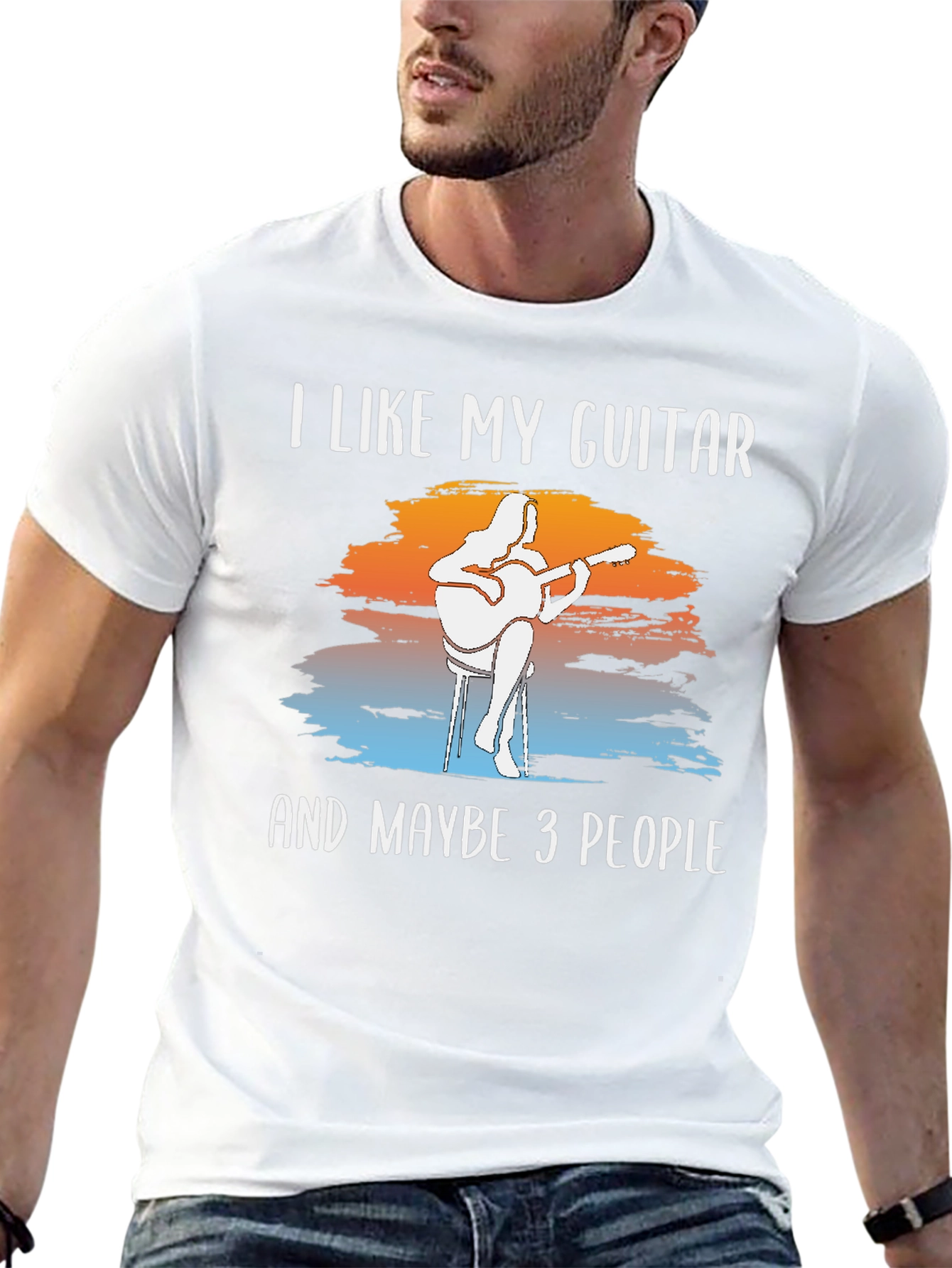 Guitar & People Graphic T-Shirt