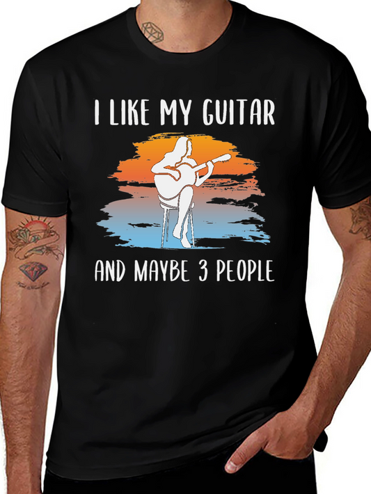 Guitar & People Graphic T-Shirt
