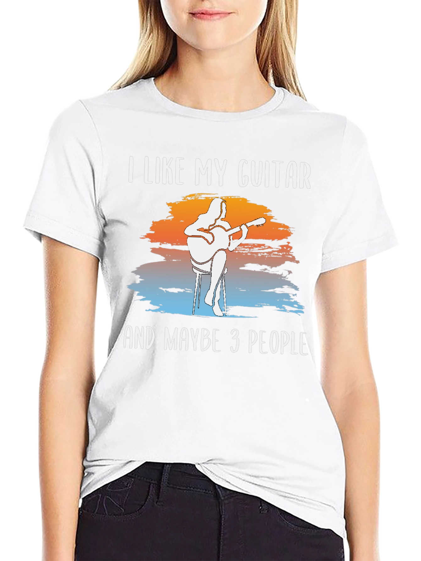 Guitar & People Graphic T-Shirt