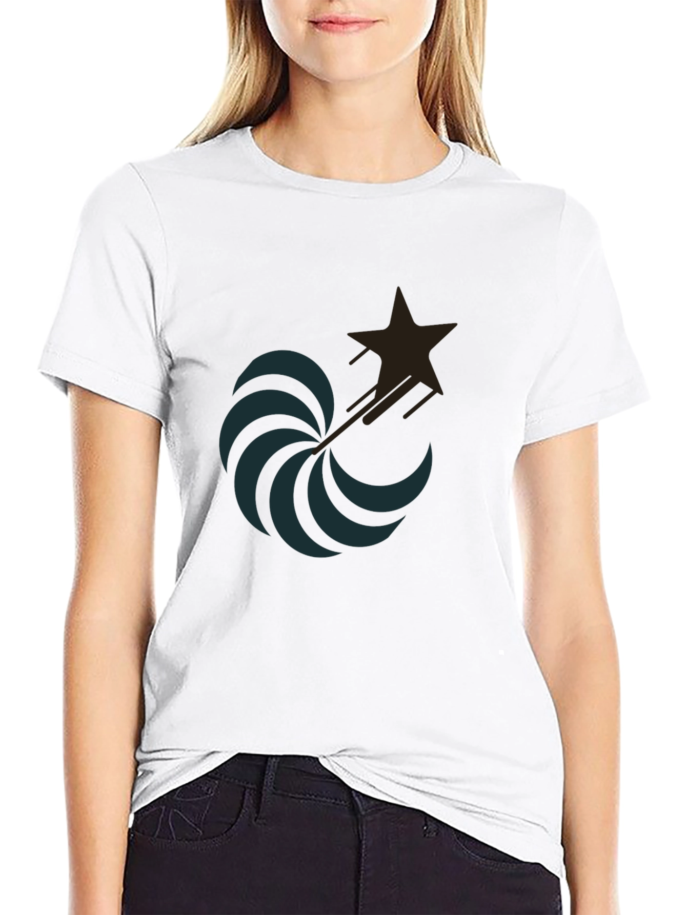 Stylish Black T-Shirt with Unique Star Graphic