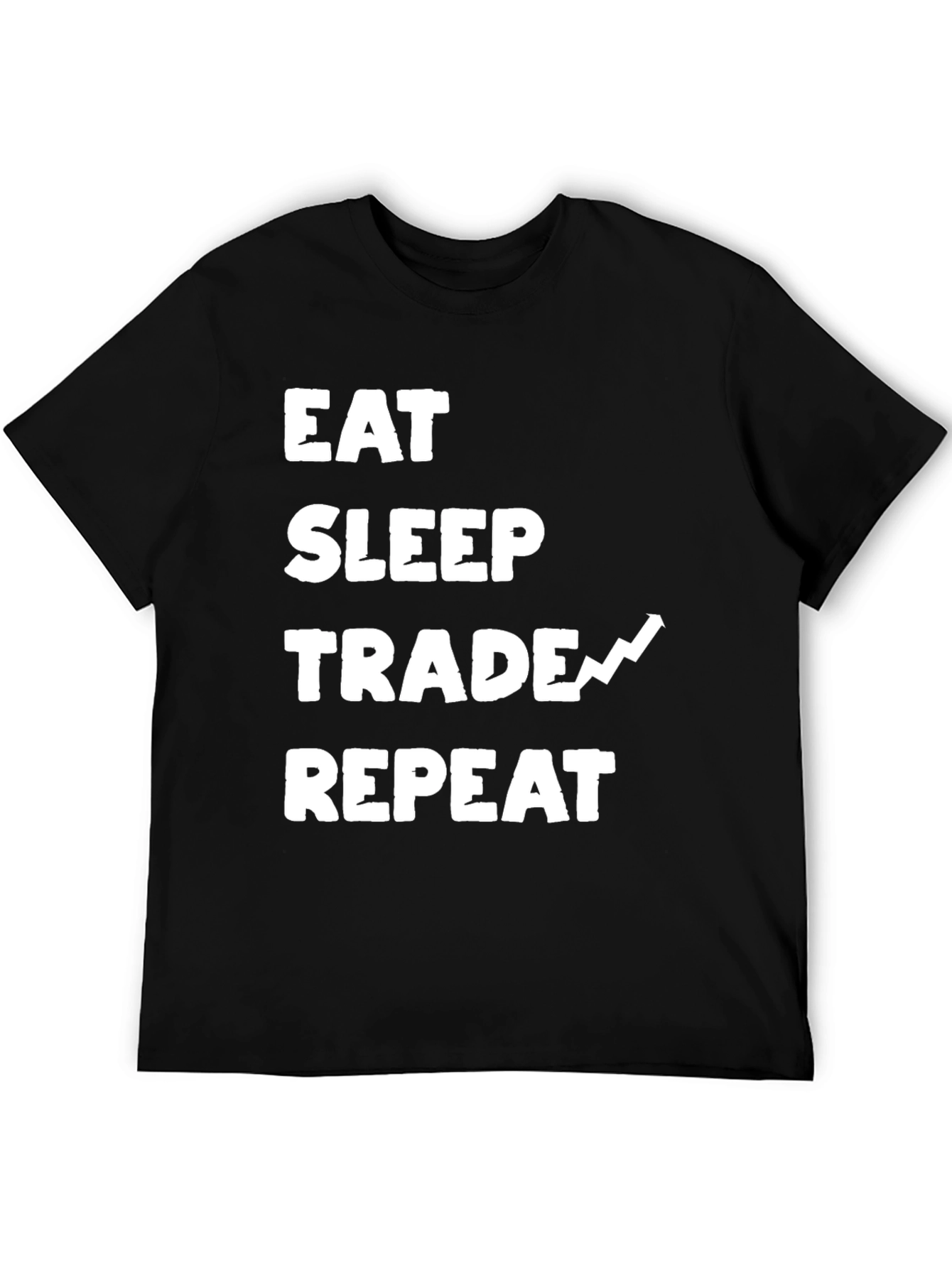 Eat Sleep Trade Repeat Black Graphic Tee