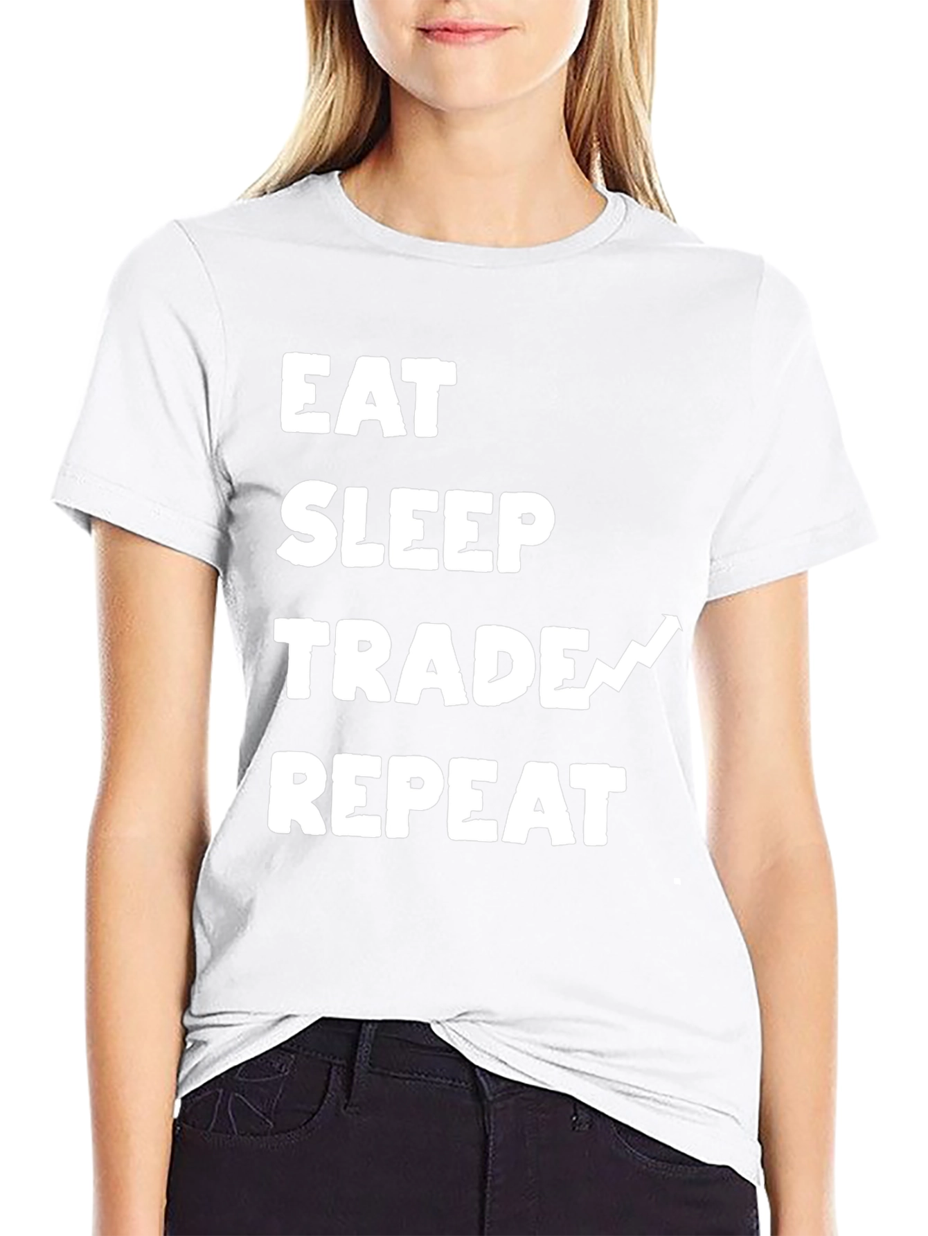 Eat Sleep Trade Repeat Black Graphic Tee
