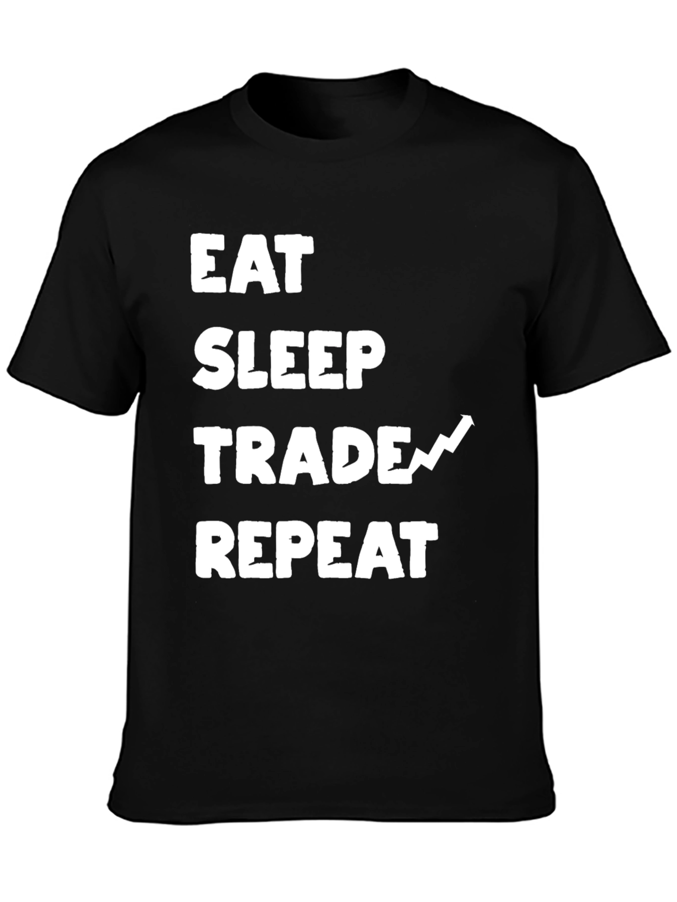 Eat Sleep Trade Repeat Black Graphic Tee
