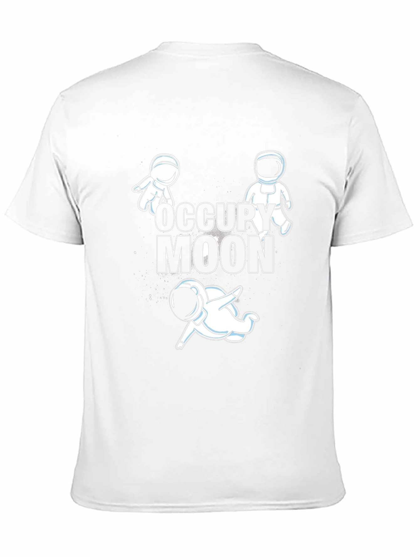 Occupy Moon Graphic Tee - Black Cotton Astronaut T-Shirt