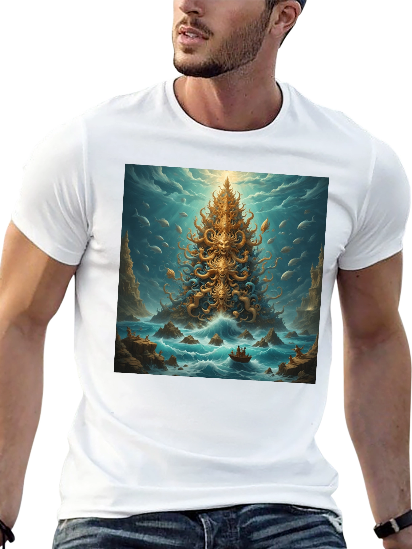Tentacle Tree Island Graphic Tee - Unique Art Shirt