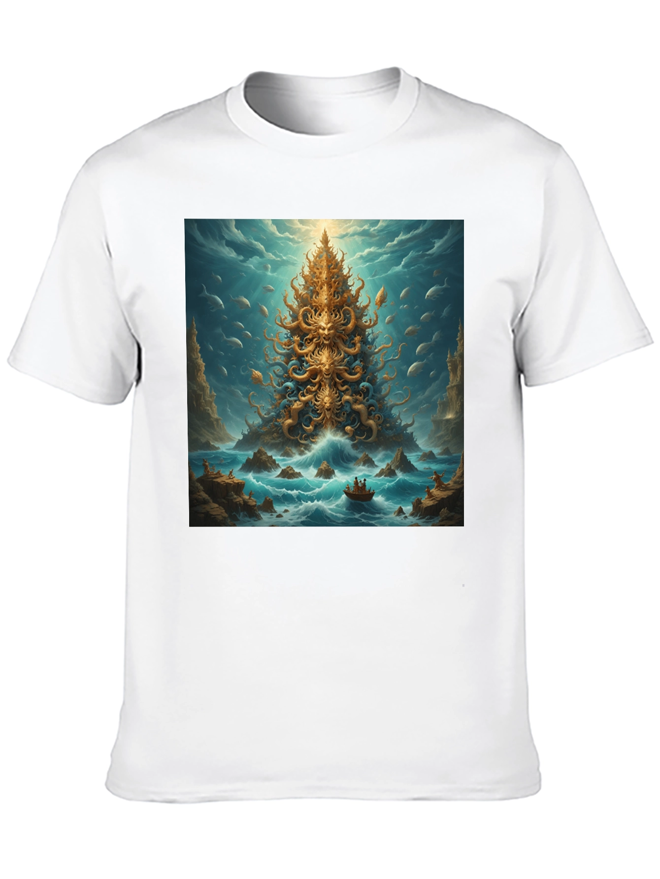 Tentacle Tree Island Graphic Tee - Unique Art Shirt