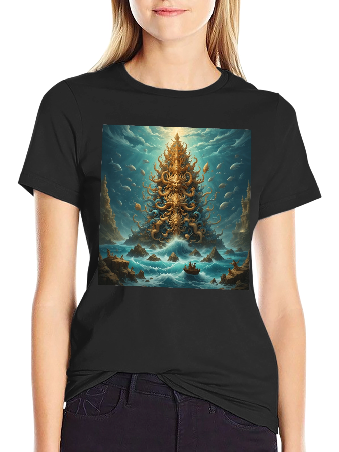 Tentacle Tree Island Graphic Tee - Unique Art Shirt