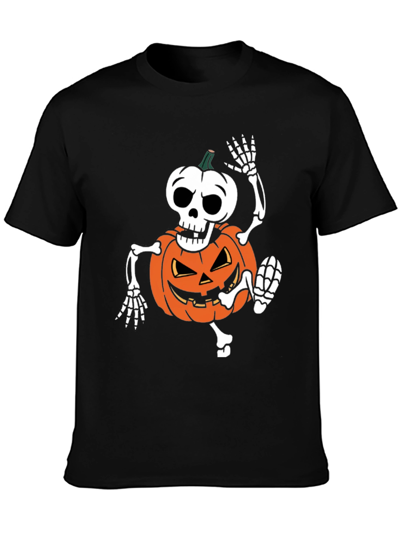Halloween Skeleton Pumpkin T-Shirt - Spooky Season Apparel