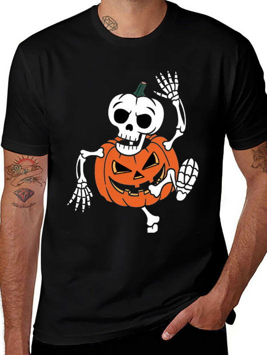 Halloween Skeleton Pumpkin T-Shirt - Spooky Season Apparel