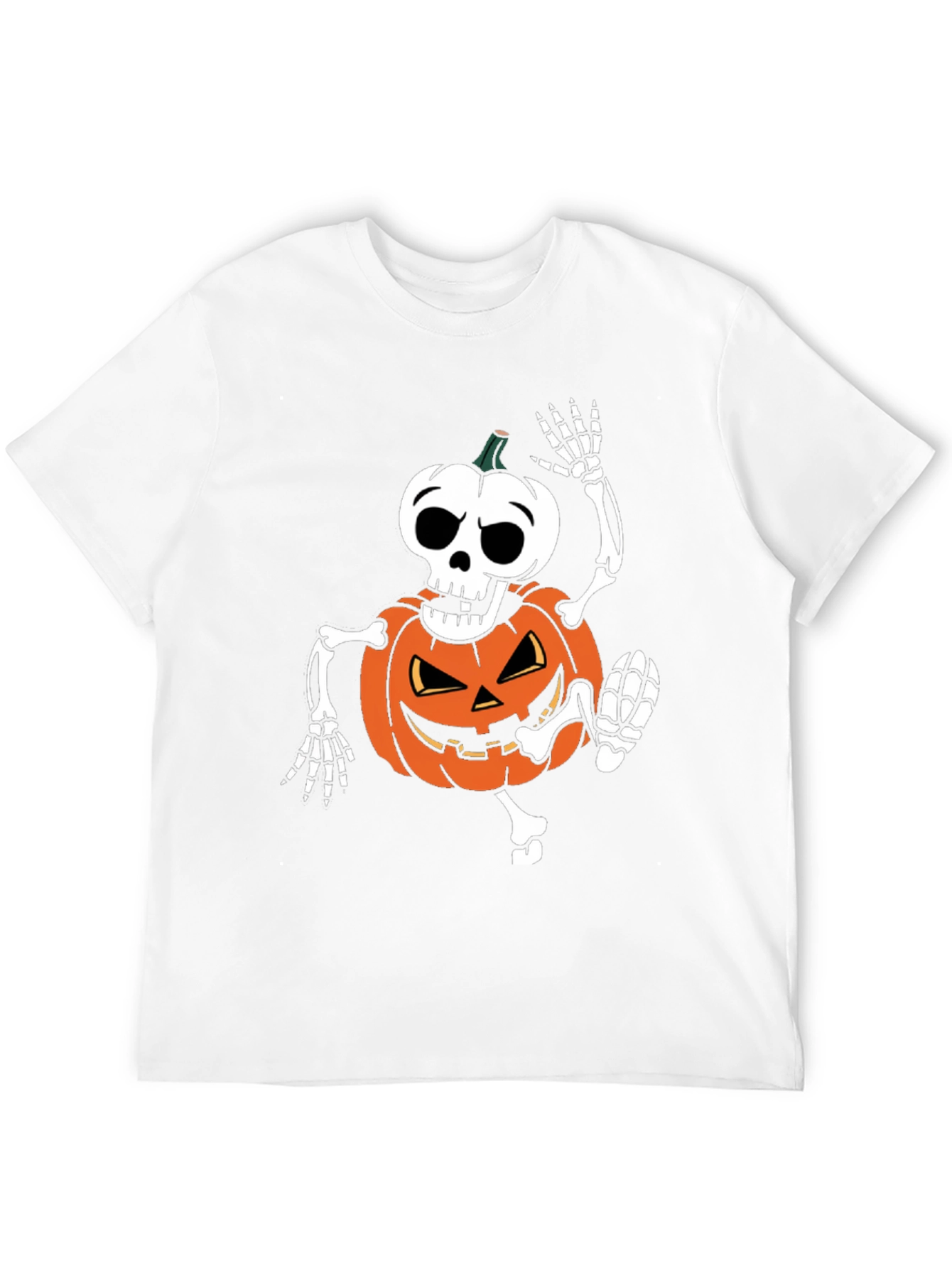 Halloween Skeleton Pumpkin T-Shirt - Spooky Season Apparel