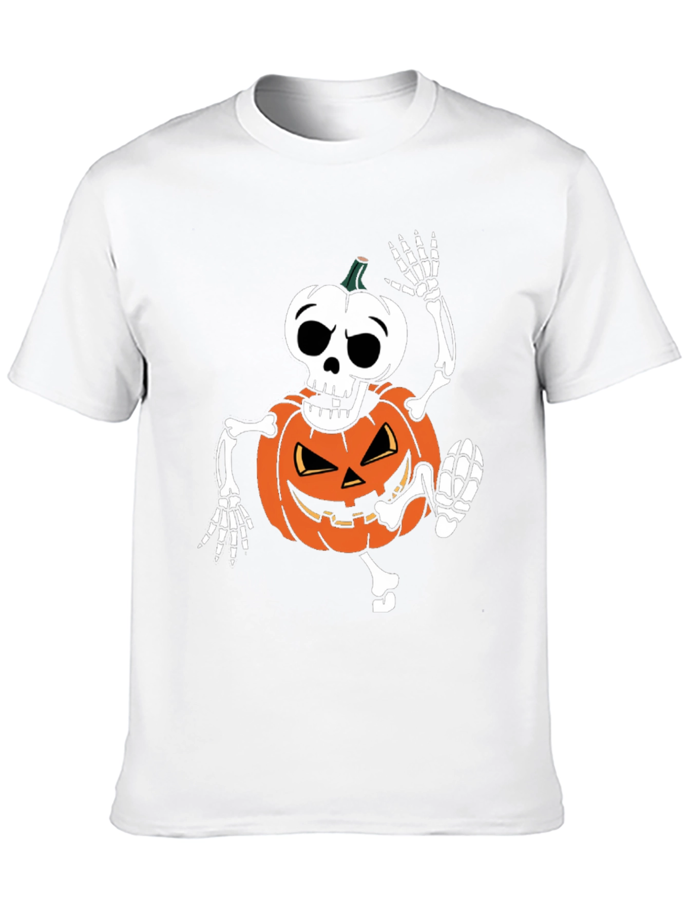 Halloween Skeleton Pumpkin T-Shirt - Spooky Season Apparel