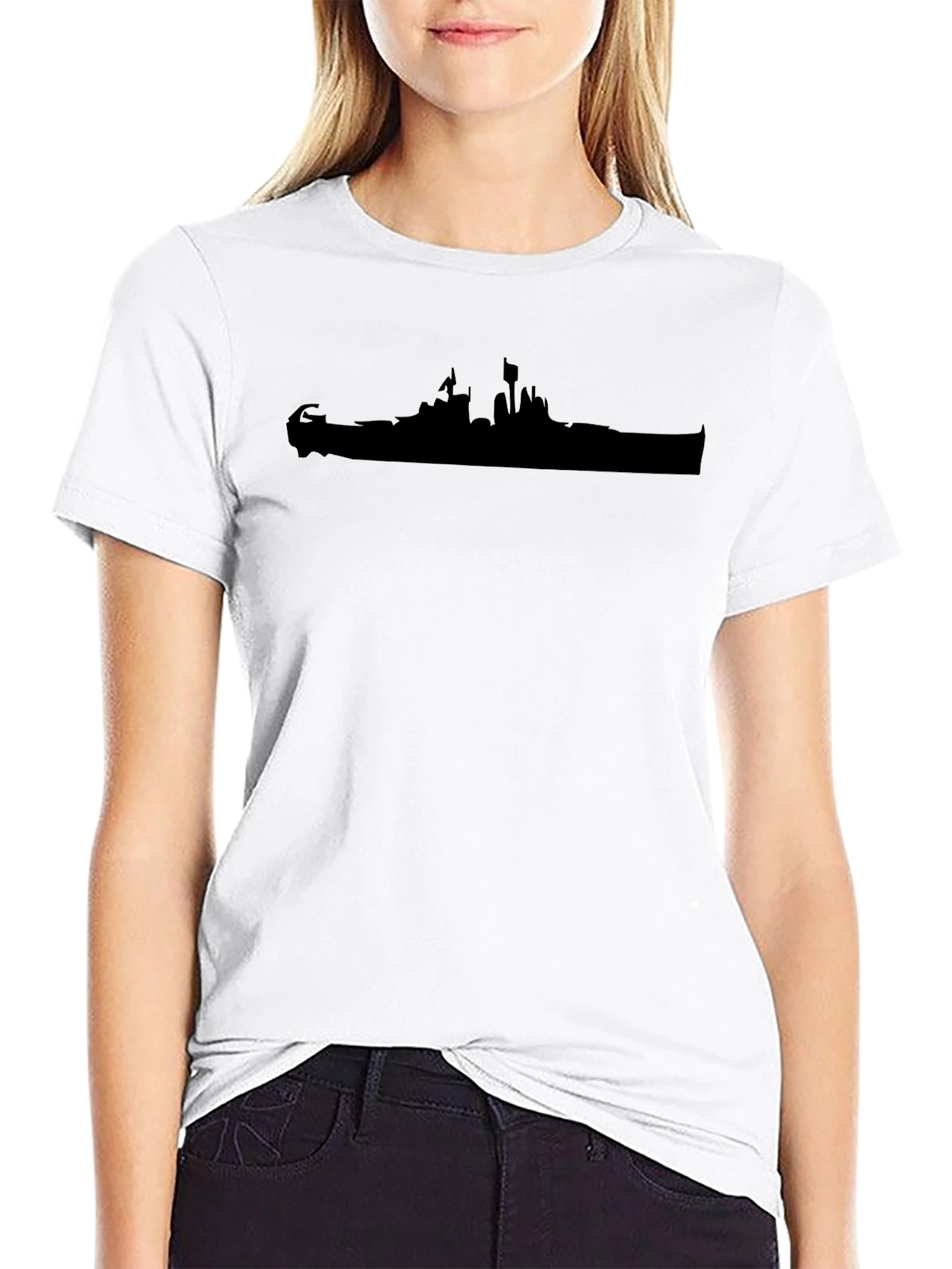Black T-Shirt with Castle Silhouette