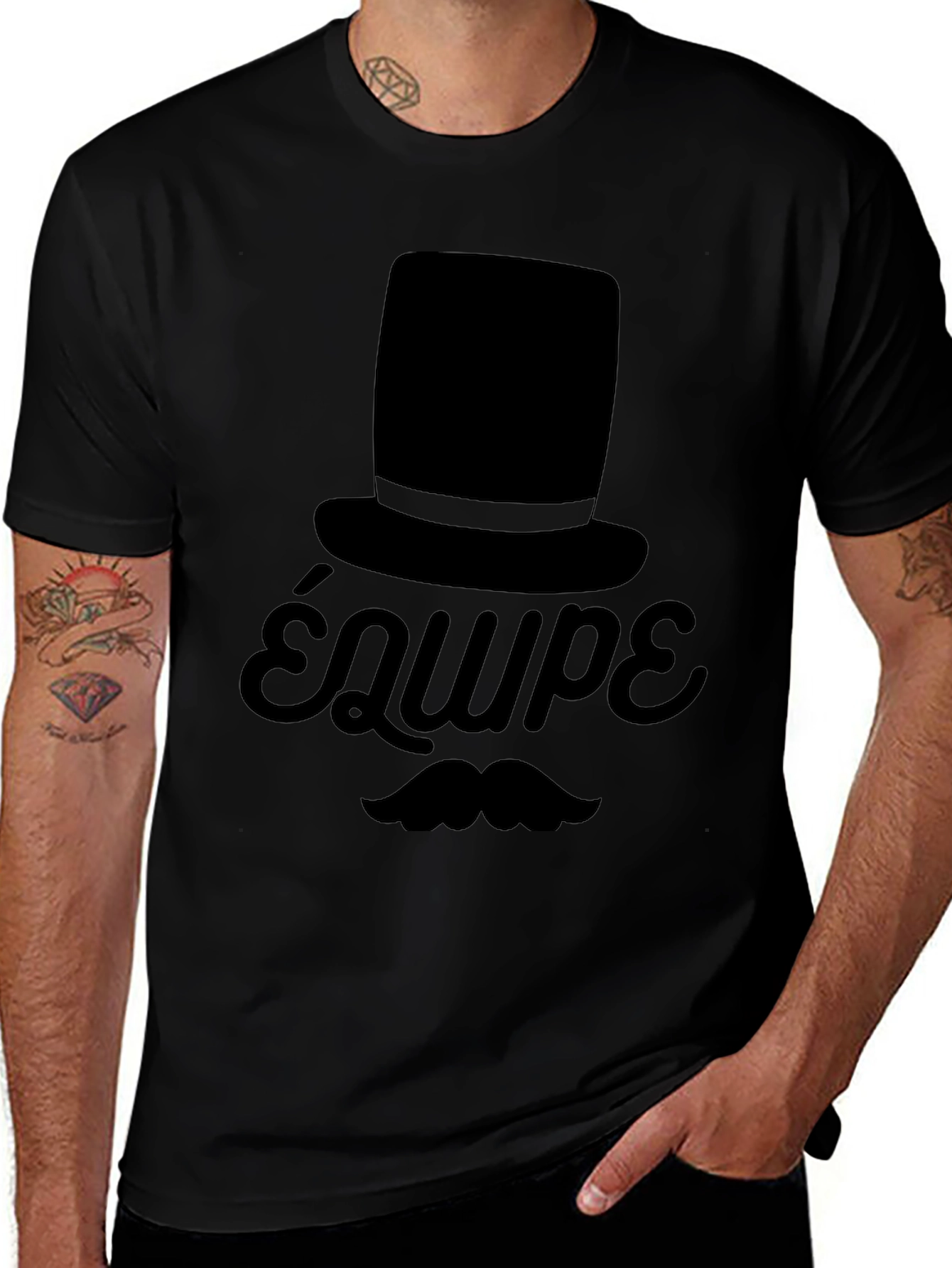 Top Hat & Moustache T-Shirt - Équipe
