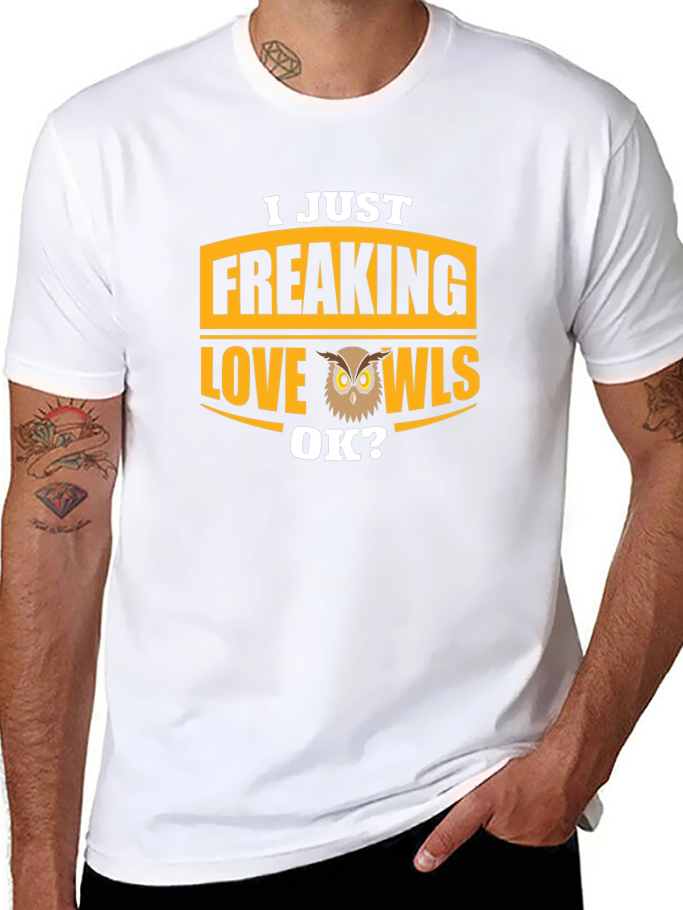 I Just Freaking Love Owls T-Shirt - Black