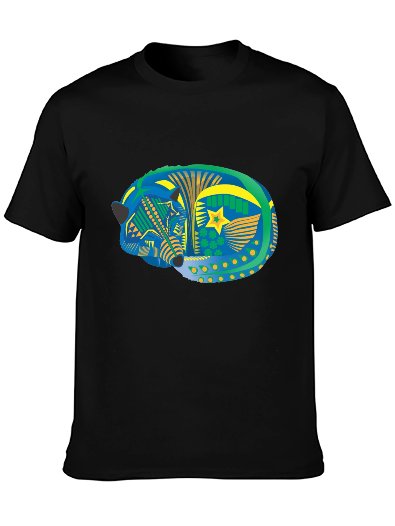 Aztec Fox Tee - Black Graphic T-Shirt
