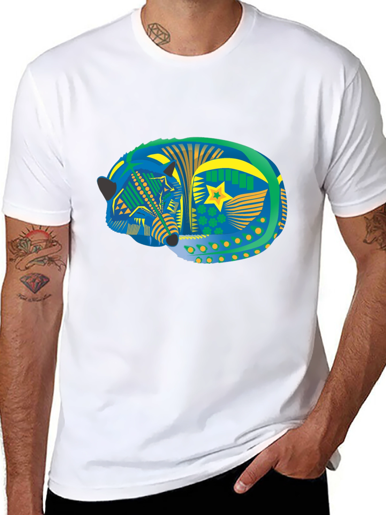 Aztec Fox Tee - Black Graphic T-Shirt
