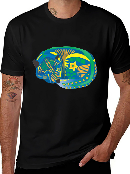 Aztec Fox Tee - Black Graphic T-Shirt