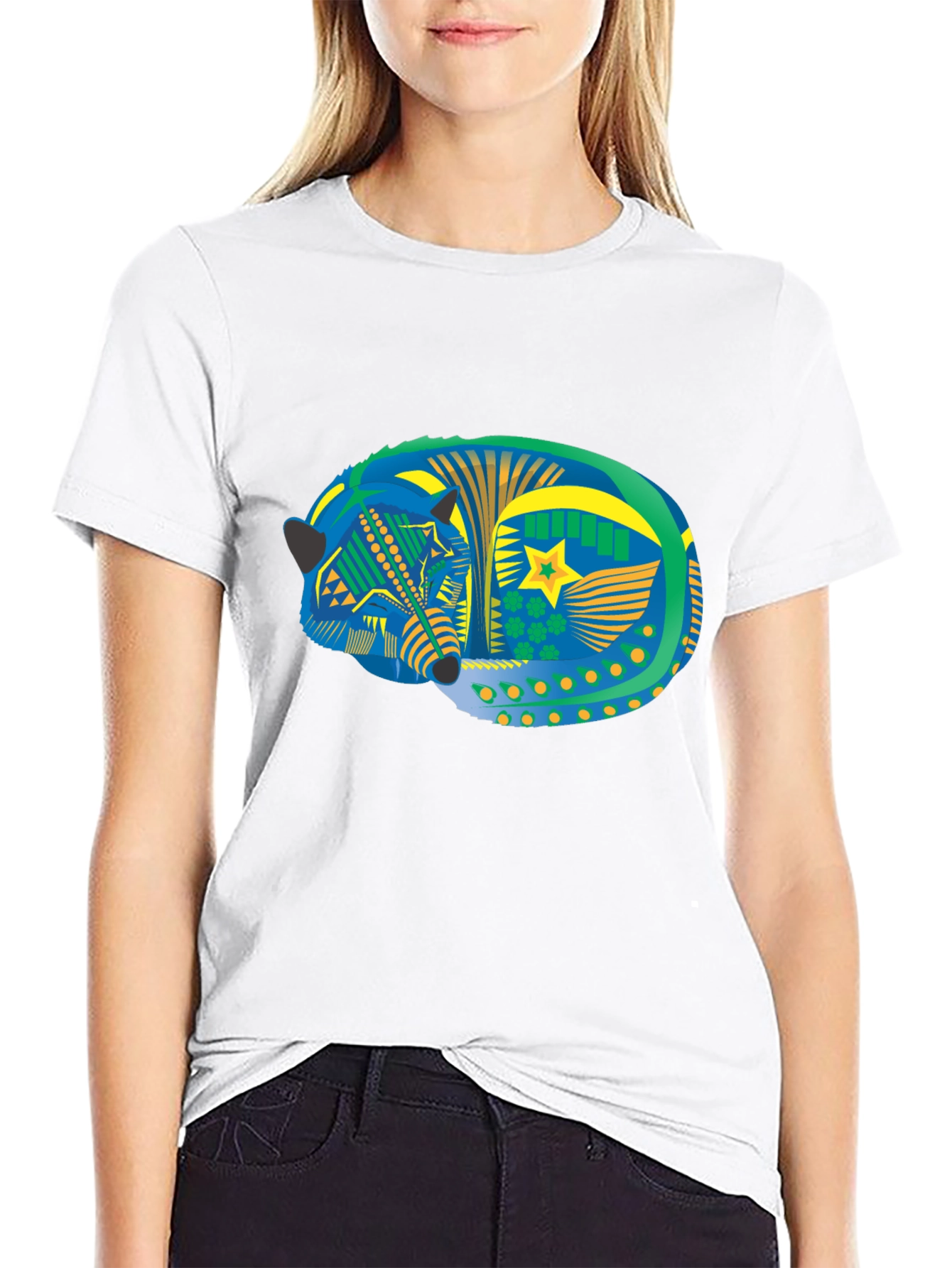 Aztec Fox Tee - Black Graphic T-Shirt