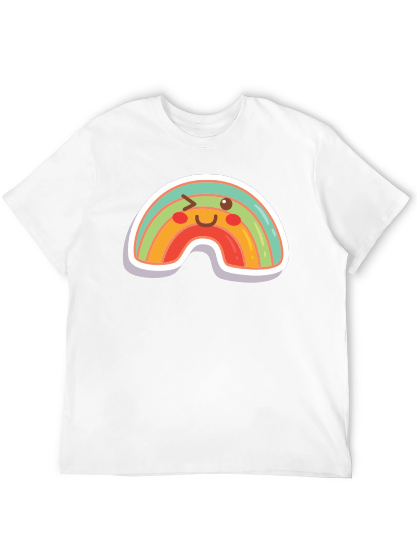 Rainbow Wink Graphic Tee - Fun Black T-Shirt