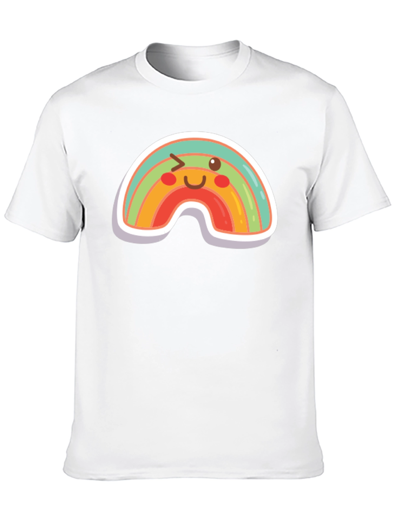 Rainbow Wink Graphic Tee - Fun Black T-Shirt