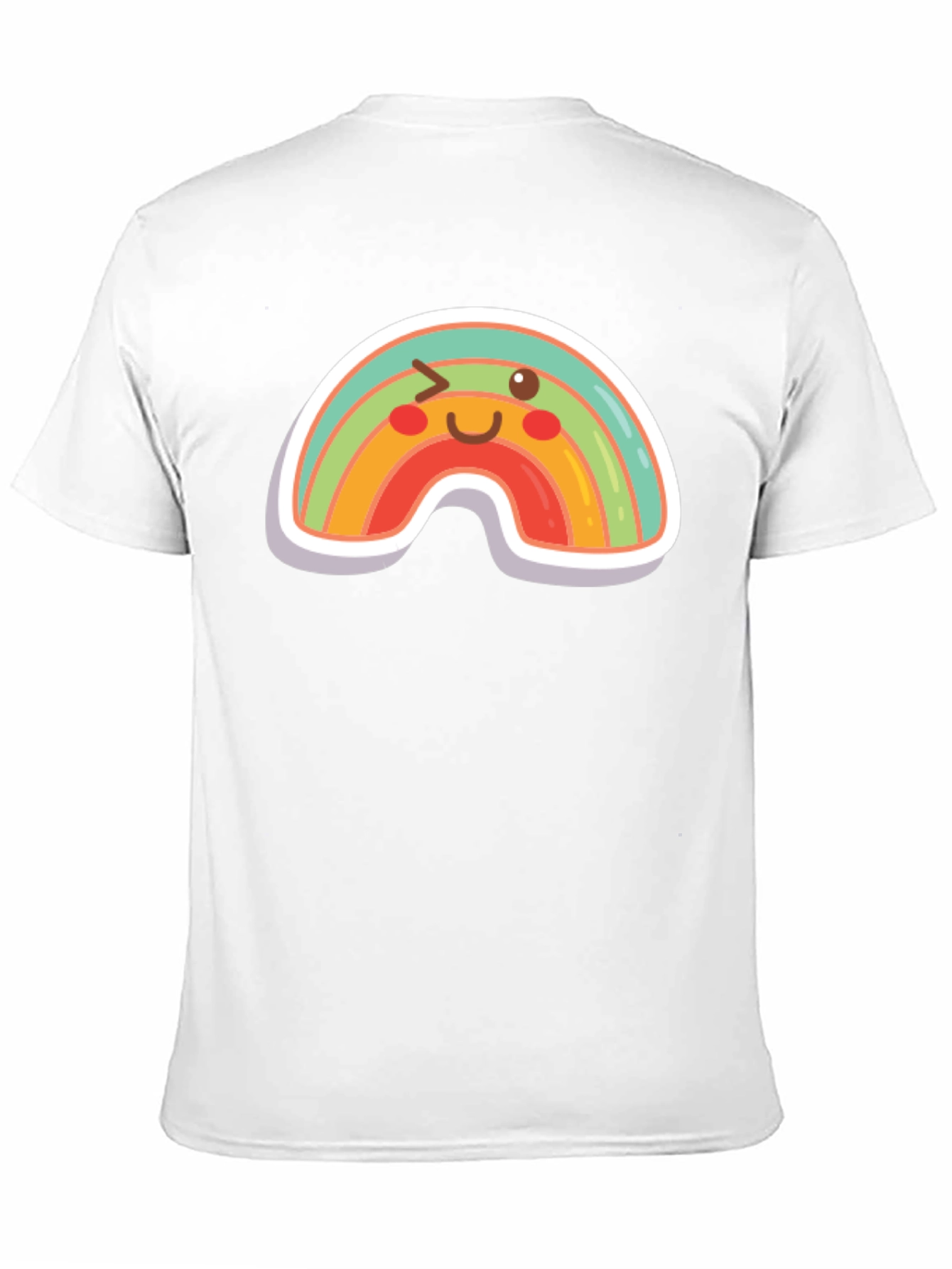 Rainbow Wink Graphic Tee - Fun Black T-Shirt