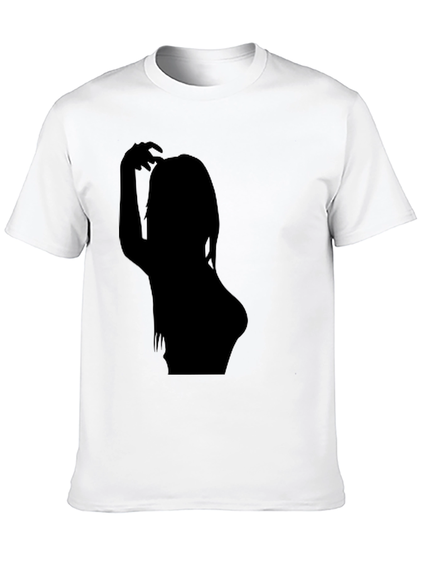 Black T-Shirt with Woman Silhouette Graphic Tee