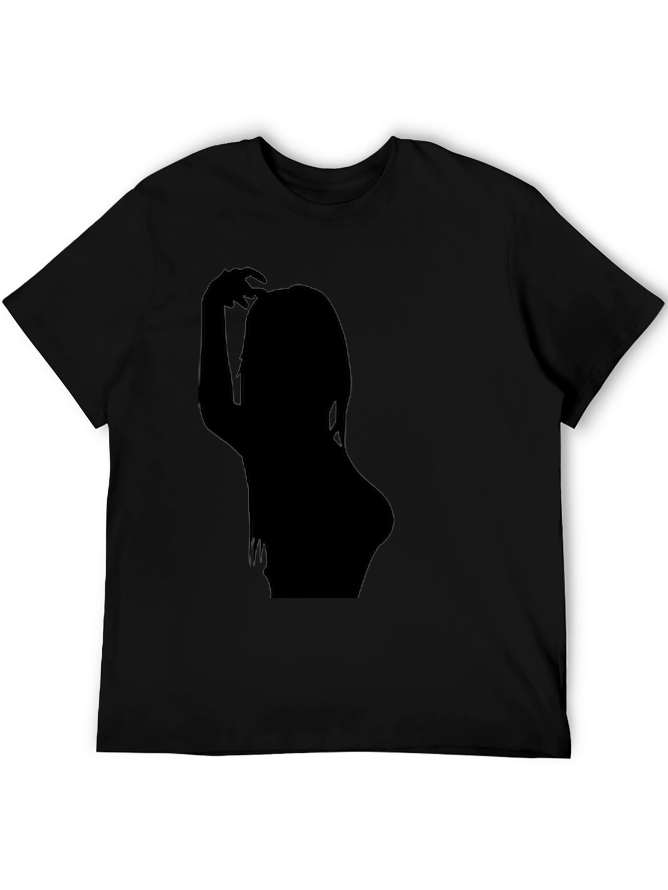 Black T-Shirt with Woman Silhouette Graphic Tee