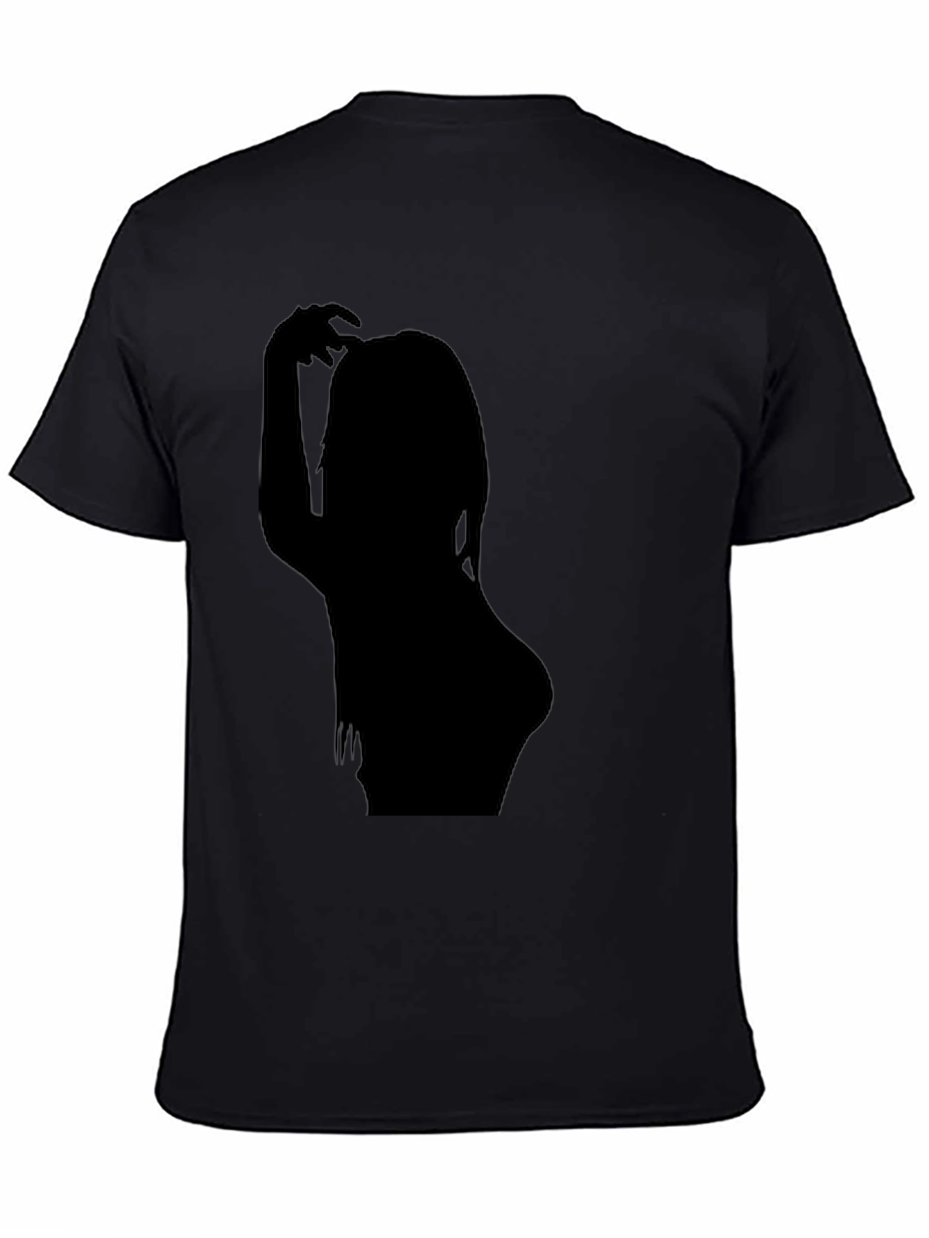 Black T-Shirt with Woman Silhouette Graphic Tee