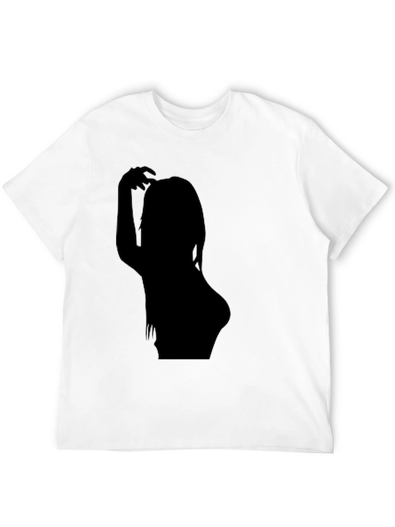 Black T-Shirt with Woman Silhouette Graphic Tee
