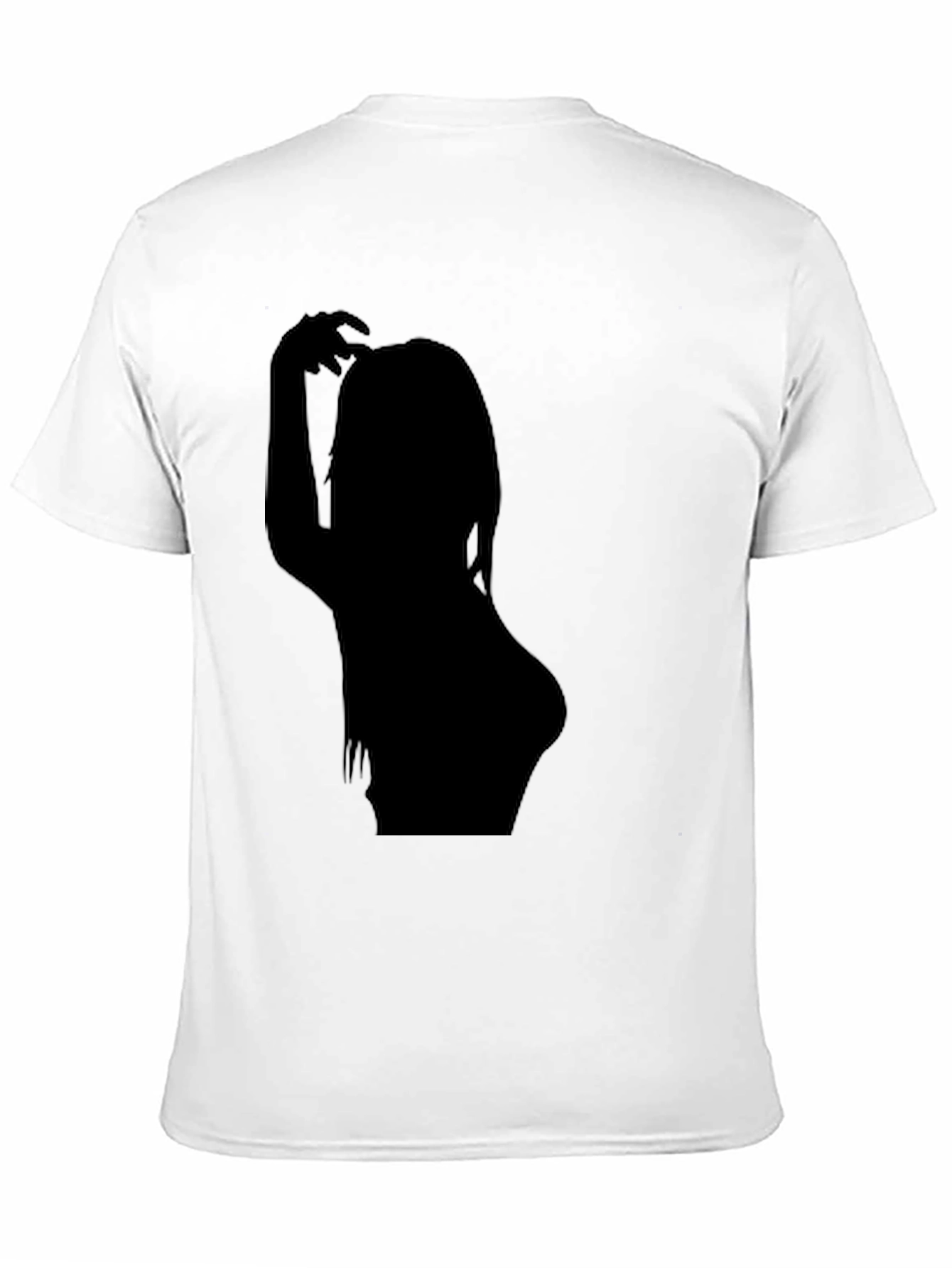 Black T-Shirt with Woman Silhouette Graphic Tee
