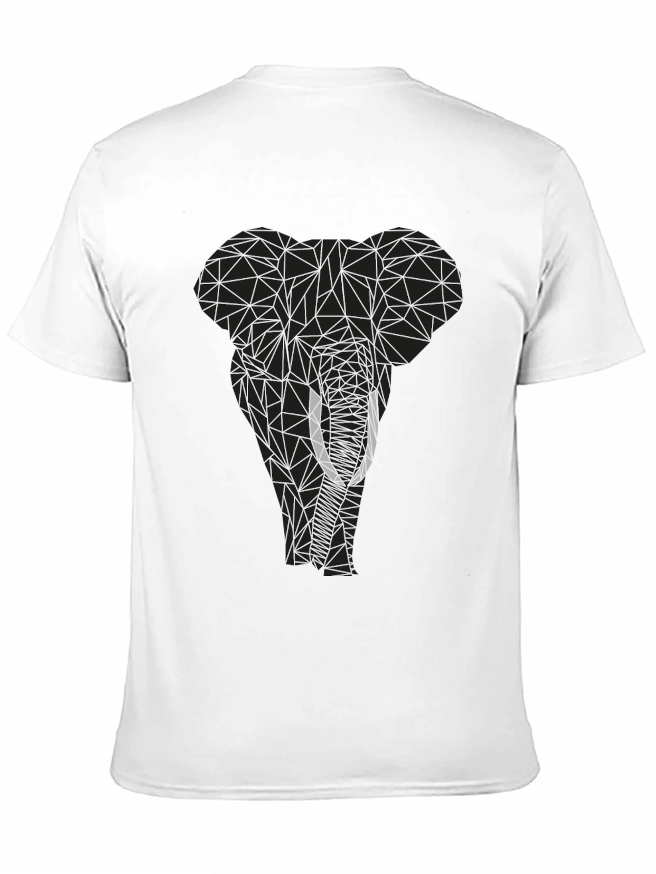 Geometric Elephant Graphic Tee - Black Cotton
