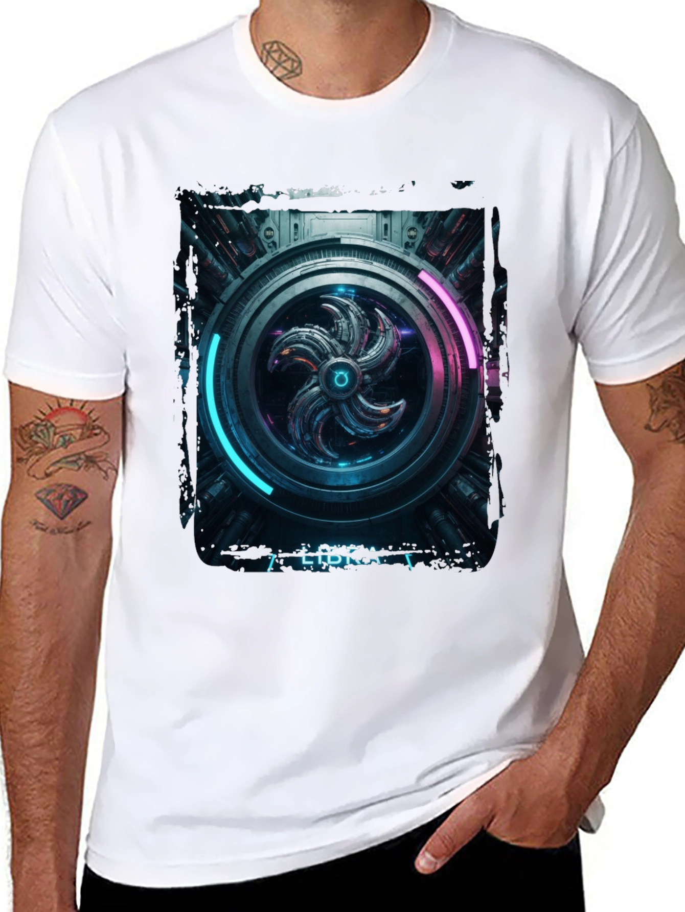 Sci-Fi Graphic Print Black T-Shirt