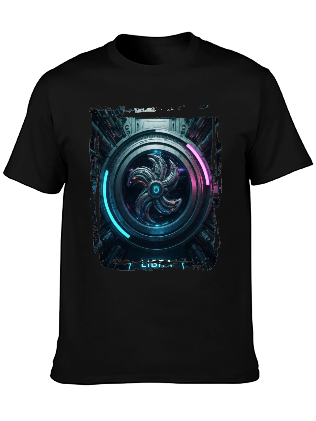 Sci-Fi Graphic Print Black T-Shirt