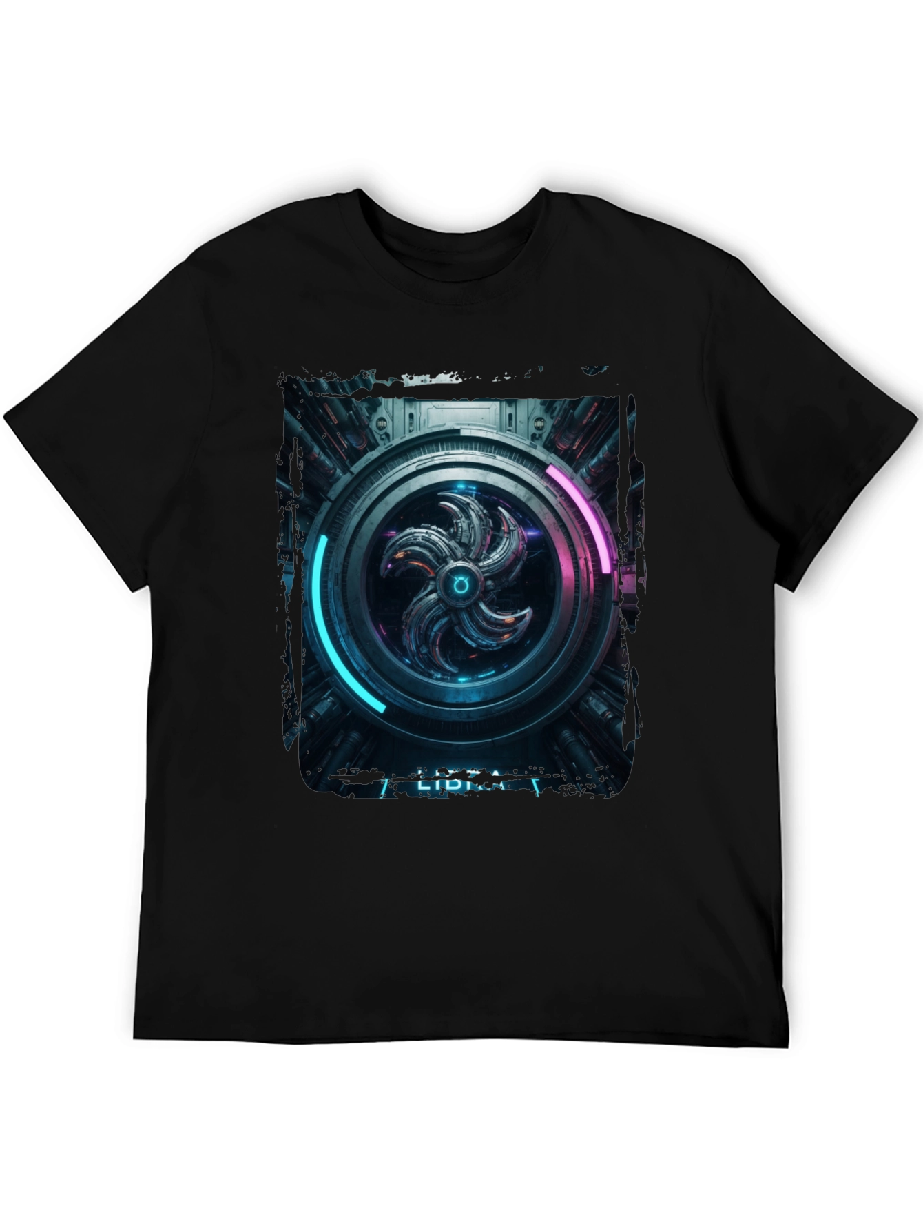 Sci-Fi Graphic Print Black T-Shirt