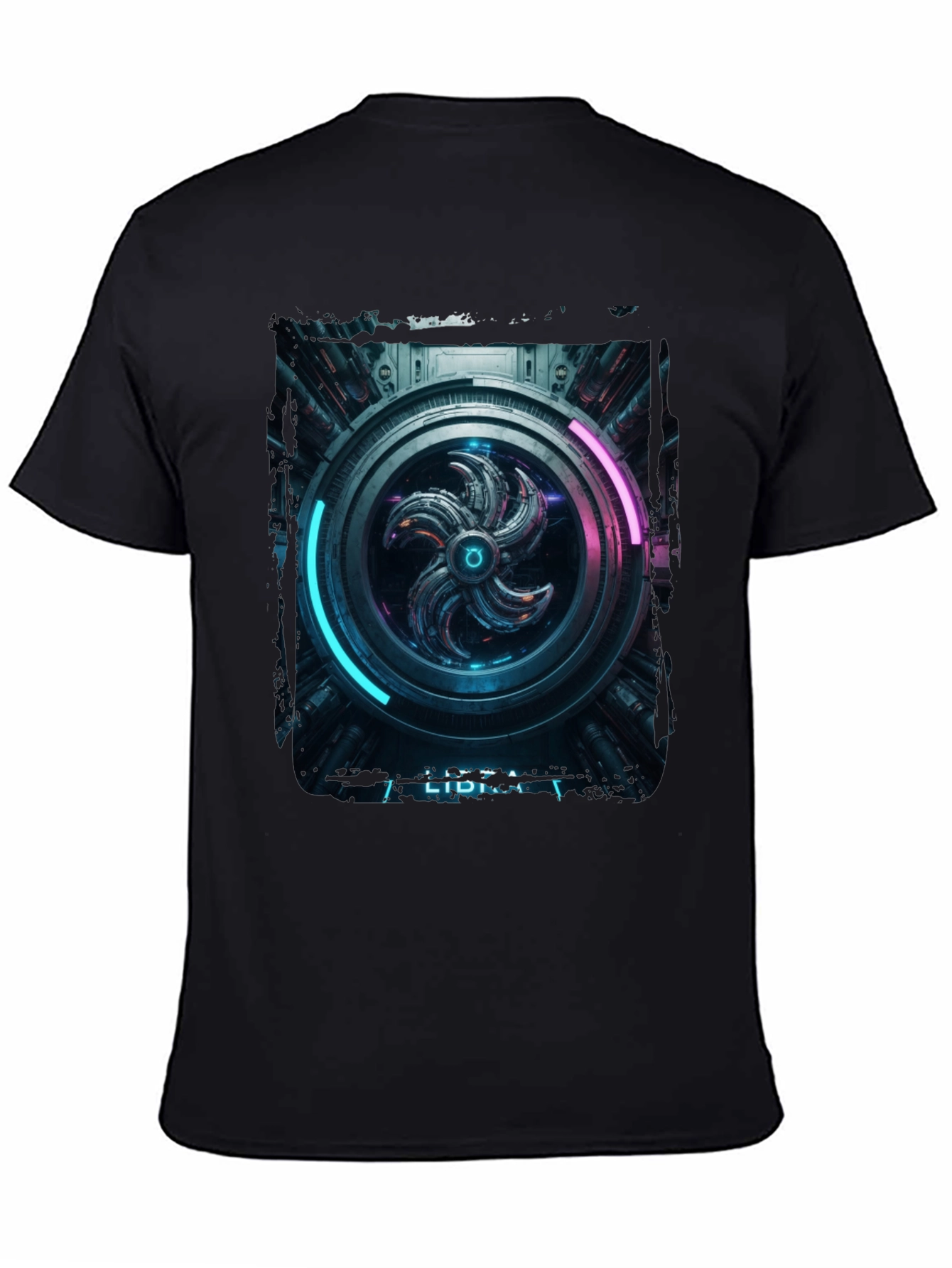 Sci-Fi Graphic Print Black T-Shirt