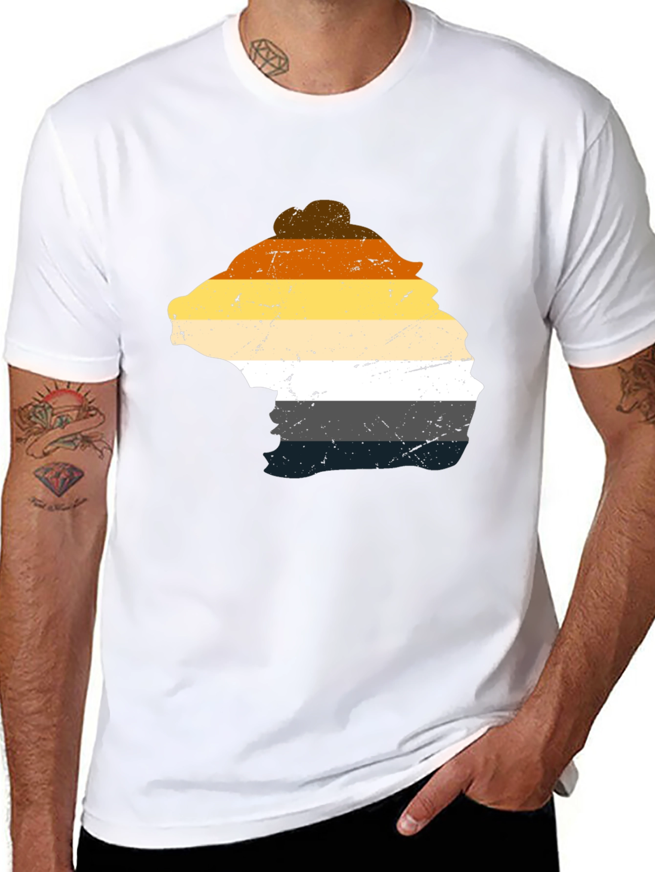 Bear Pride T-Shirt - Distressed LGBTQ+ Design