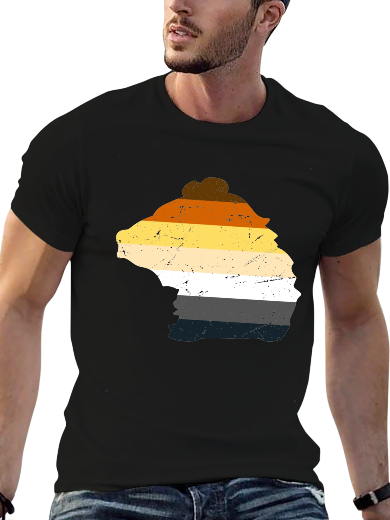 Bear Pride T-Shirt - Distressed LGBTQ+ Design