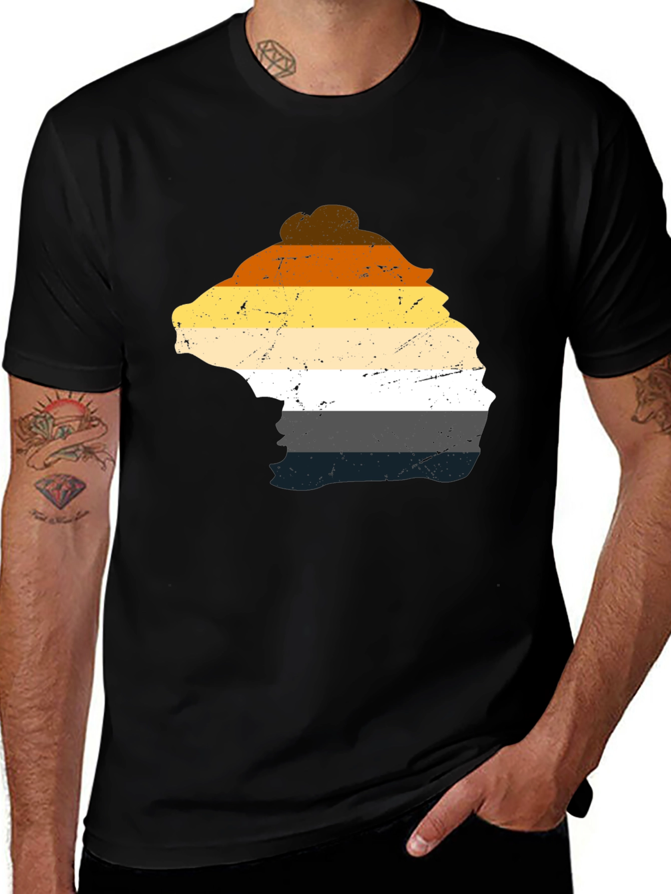 Bear Pride T-Shirt - Distressed LGBTQ+ Design