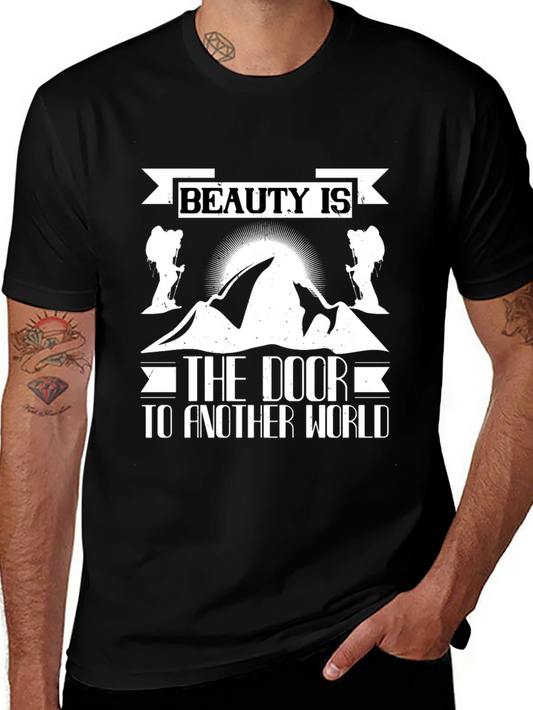 Beauty is the Door T-Shirt: Mountain Graphic Tee