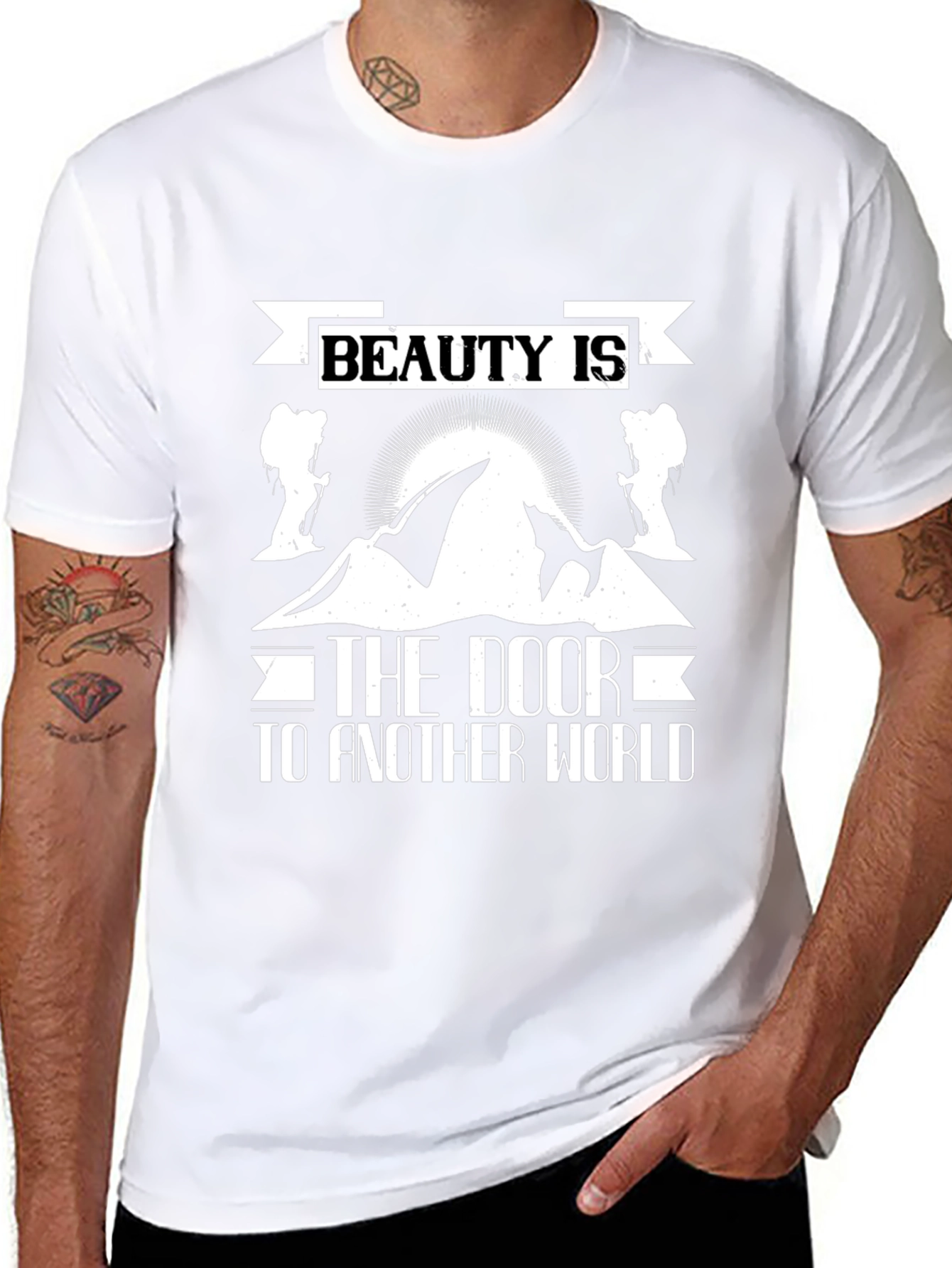 Beauty is the Door T-Shirt: Mountain Graphic Tee