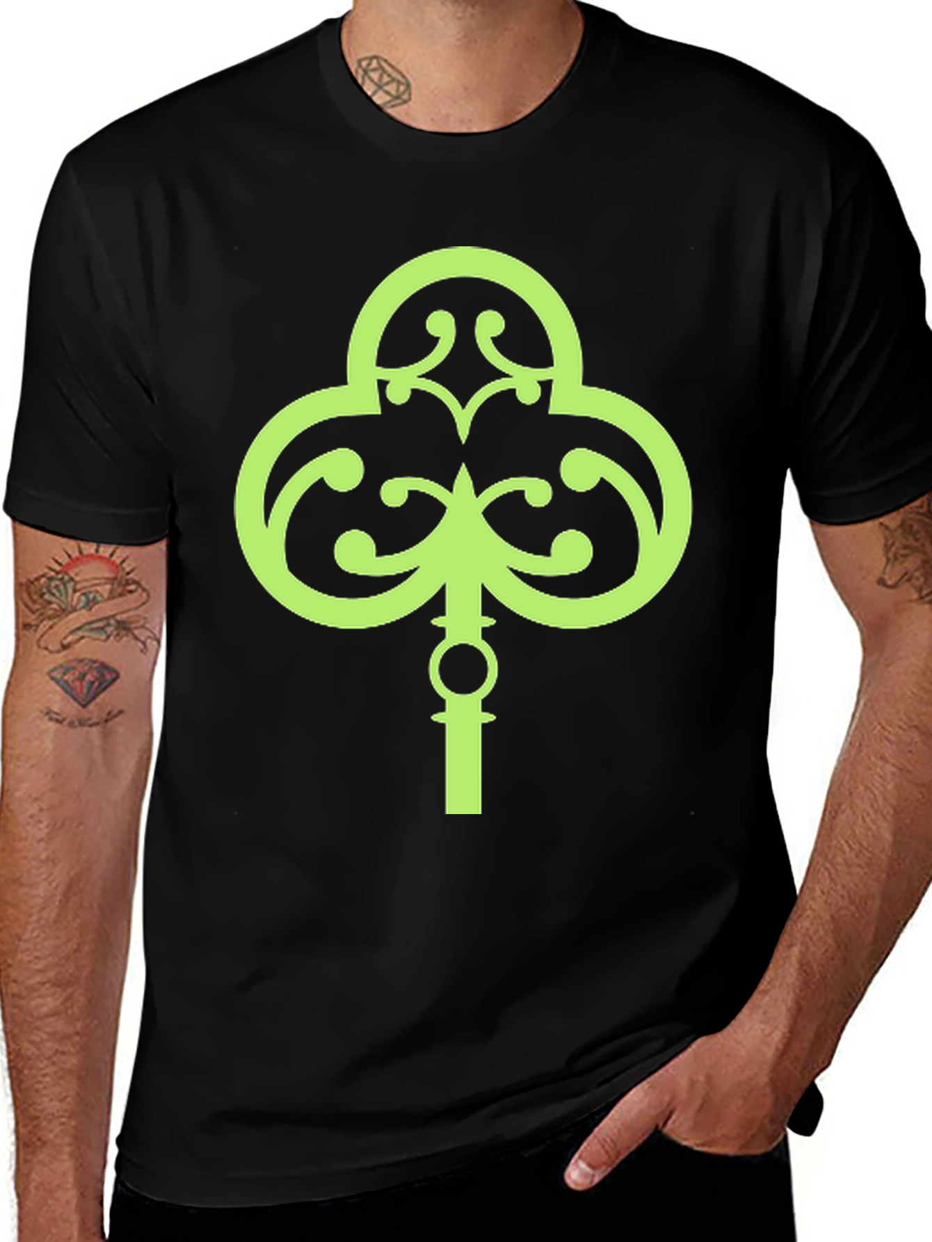 Lucky Green Shamrock Key T-Shirt