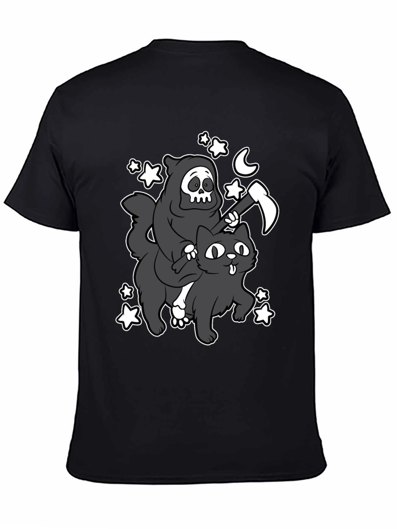 Grim Reaper Cat Ride T-Shirt