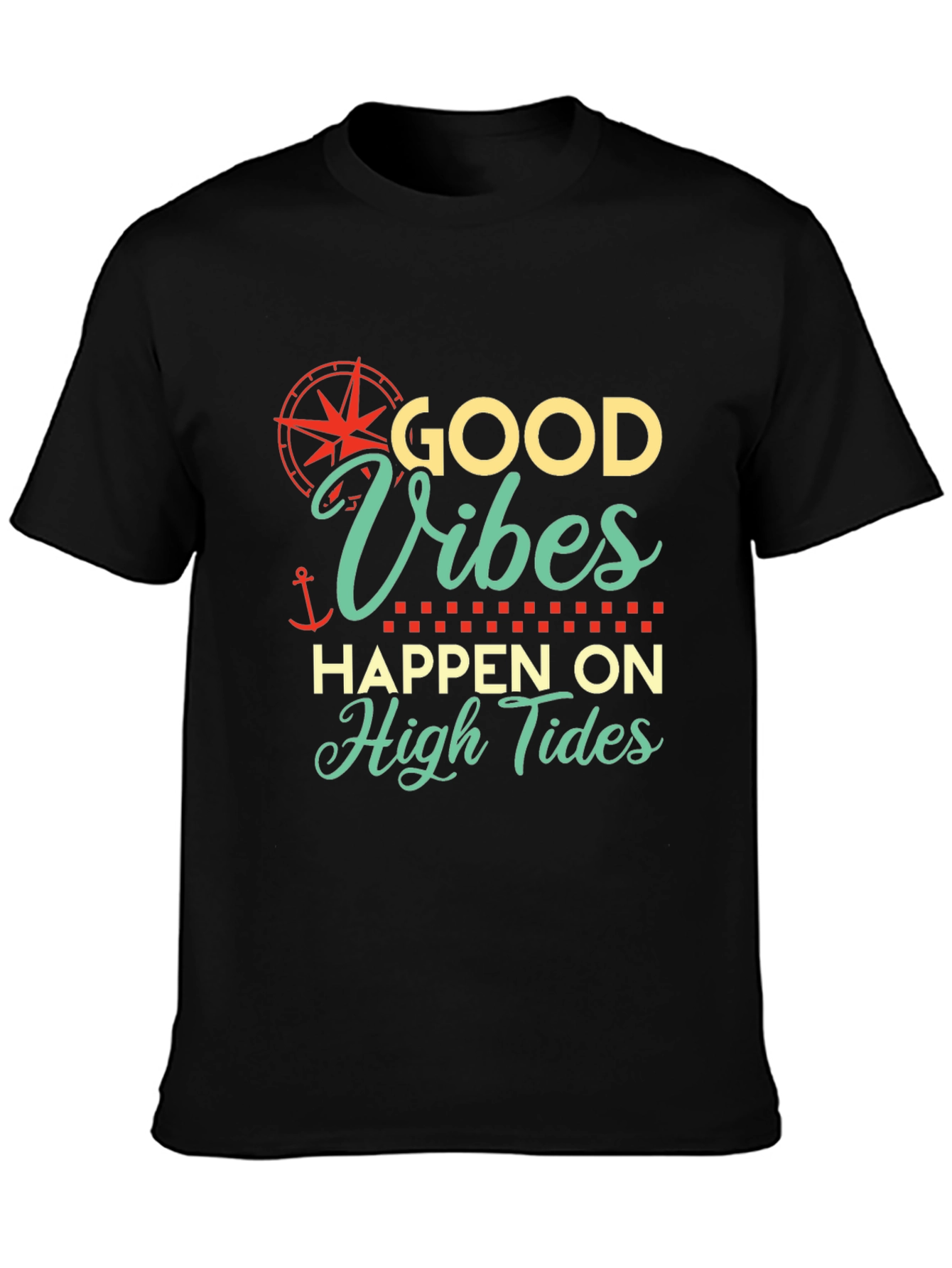 Good Vibes Happen On High Tides Graphic T-Shirt
