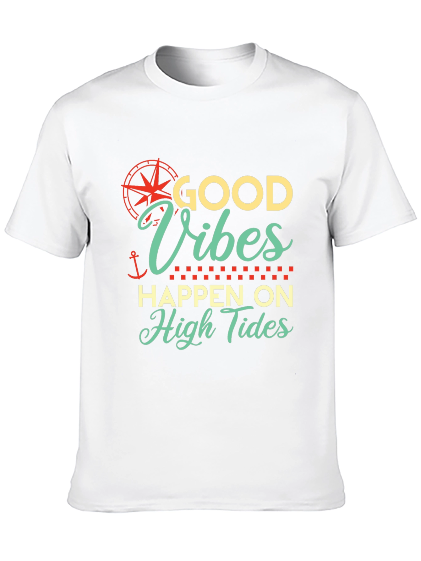 Good Vibes Happen On High Tides Graphic T-Shirt