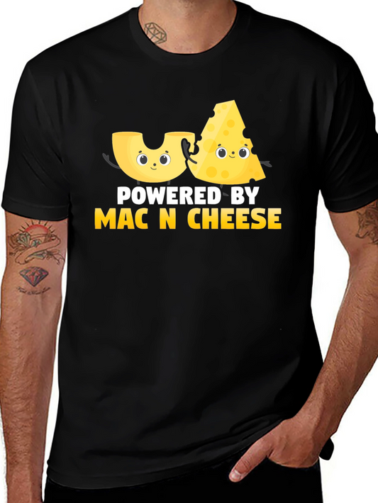Powered by Mac N Cheese T-Shirt - Funny Foodie Tee