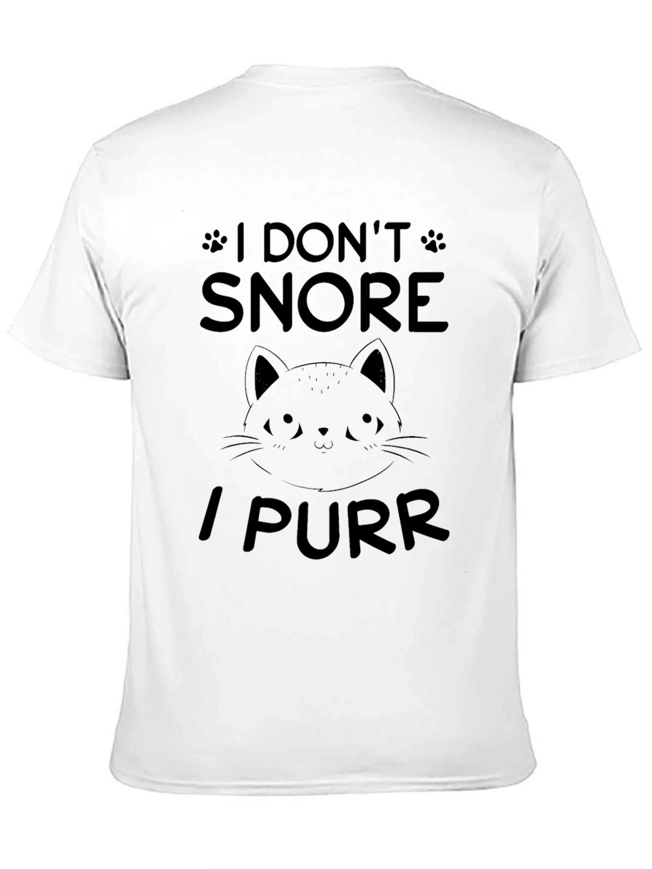 I Dont Snore I Purr Black T-Shirt