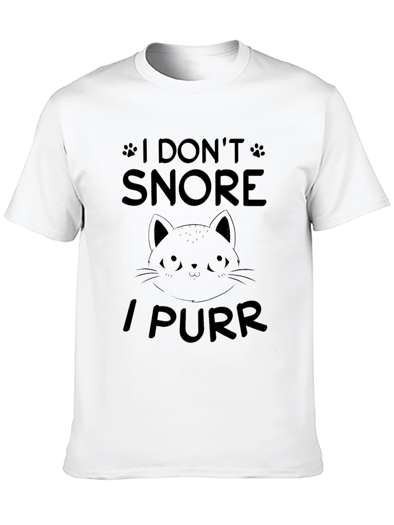 I Dont Snore I Purr Black T-Shirt