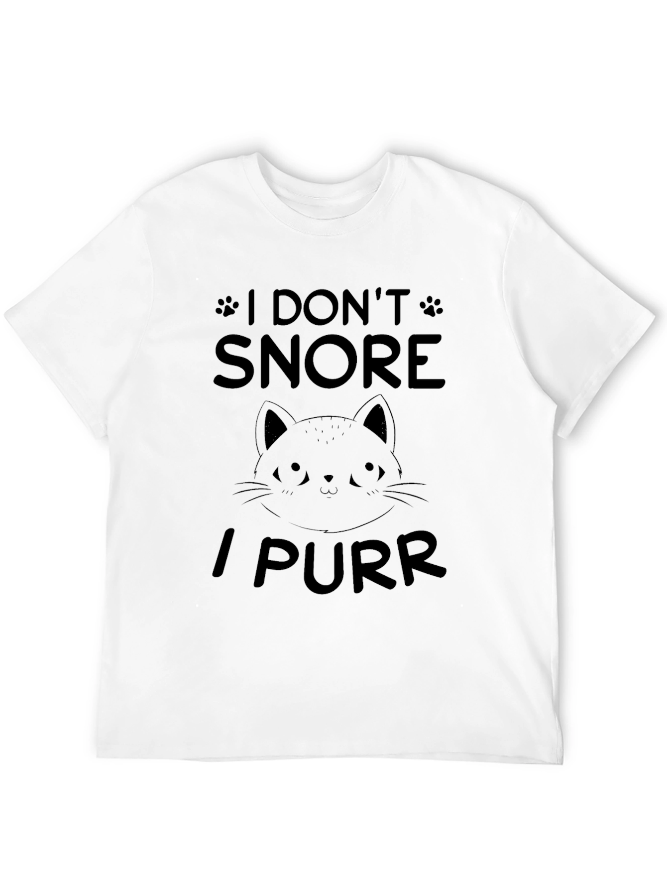 I Dont Snore I Purr Black T-Shirt